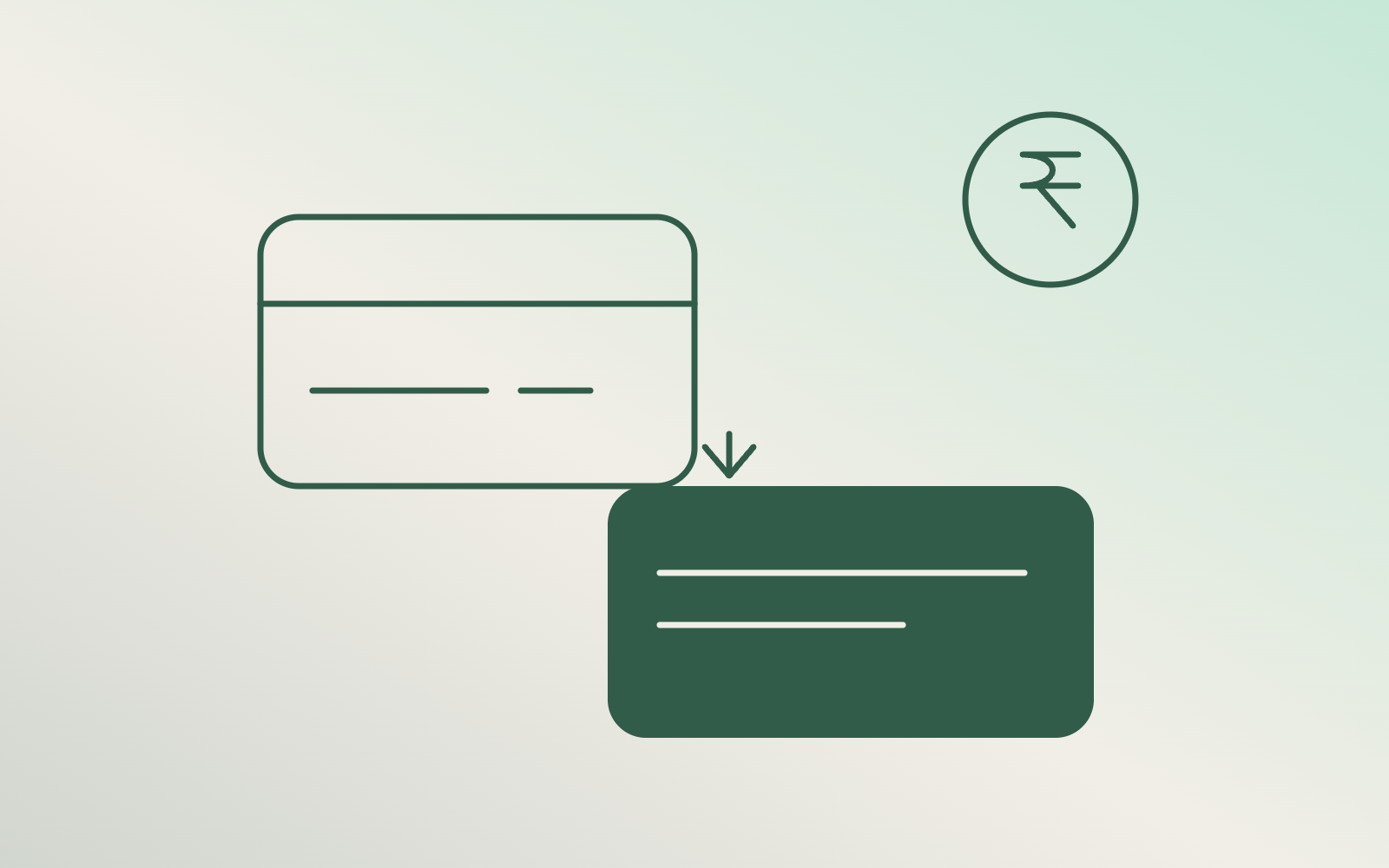 Abstract illustration of OpenStays partner payments settling from a card to a property bank account