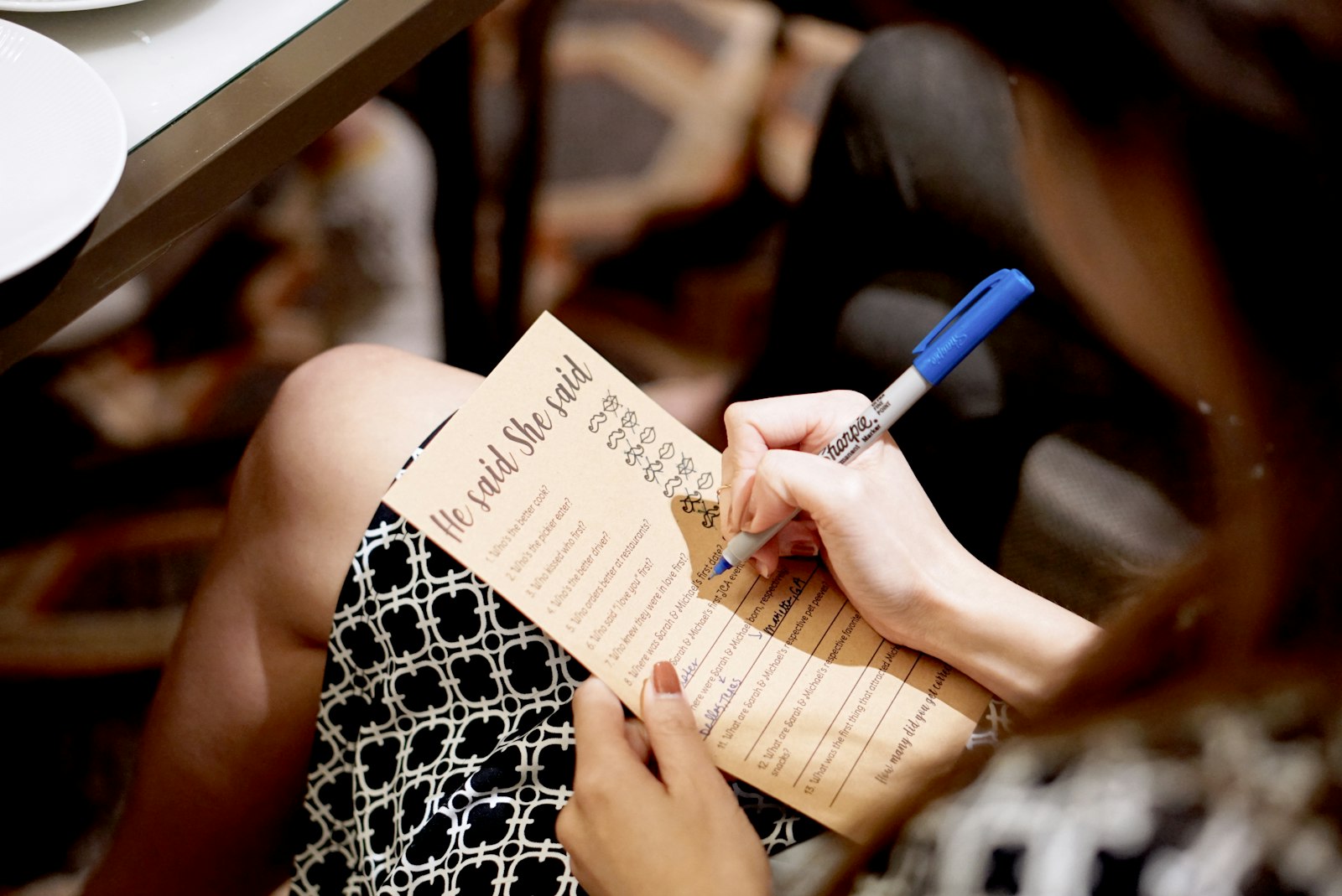 Guest Feedback Form for Homestays, Hotels and Resorts 1 Guest filling out a feedback card by hand