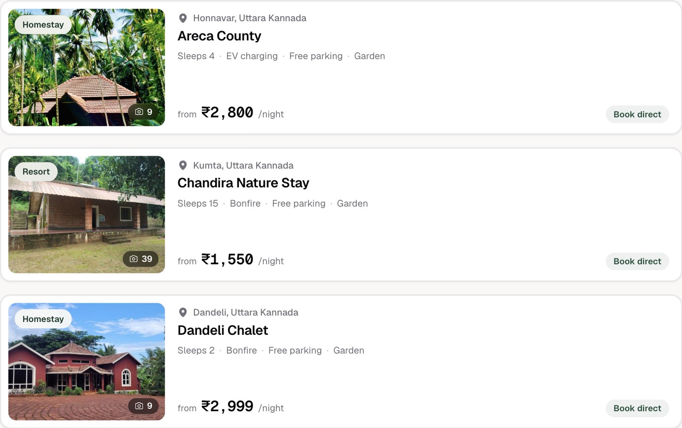Get More Bookings for Your Property 3 Property listings on openstays.in with Book direct buttons