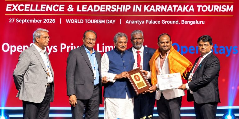 OpenStays honoured as Best Tourism Startup at Karnataka Tourism Awards 2026