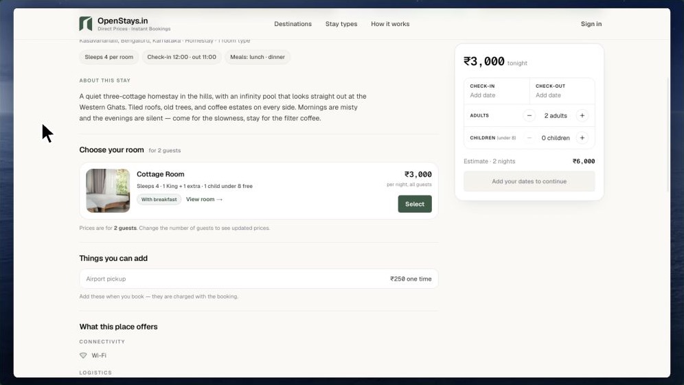Direct UPI payments 1 openstays guest checkout poster